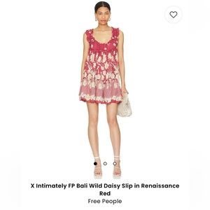 NWT Free People X Intimately FP Bali Wild Daisy Dress - Renaissance Red XS